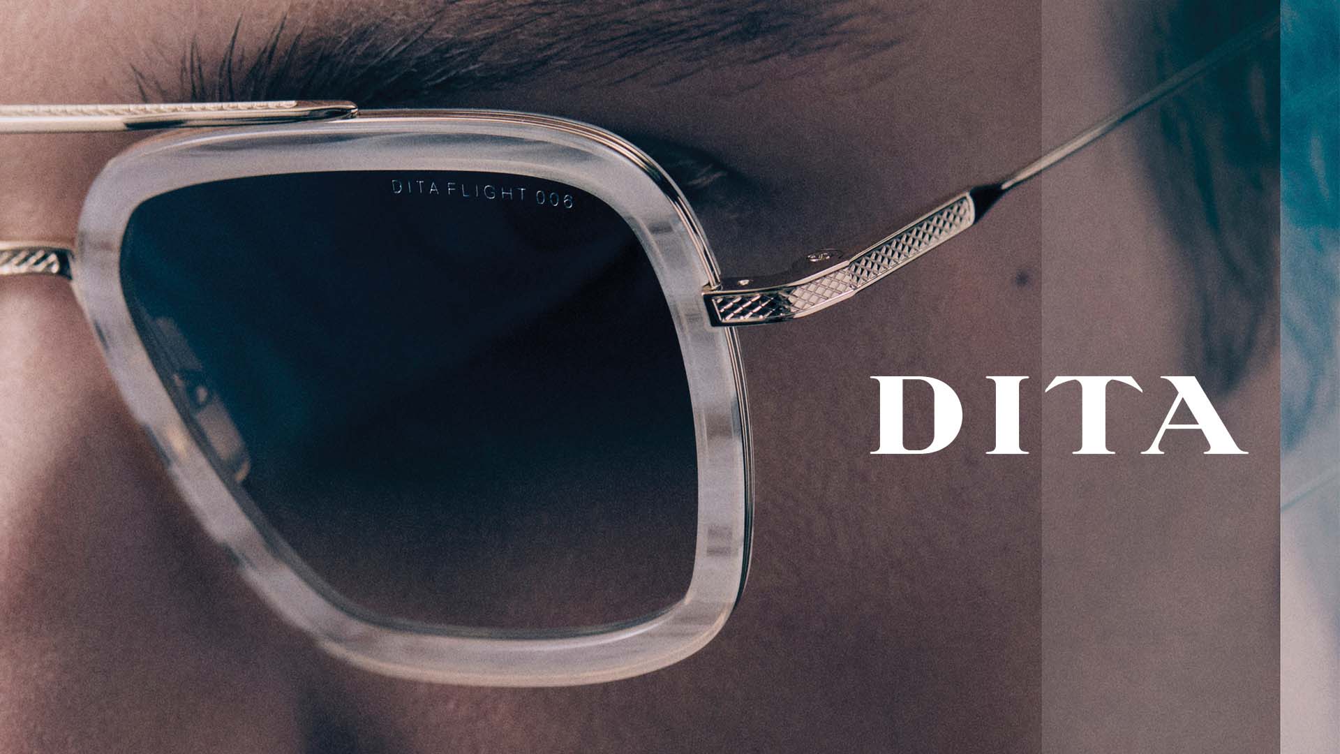 Plan rapproché de lunettes de soleil DITA rectangulaires désormais disponibles chez Winston Optique.